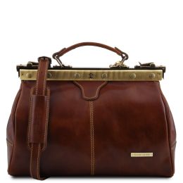 Michelangelo  Doctor Gladstone leather bag (Color: Brown)