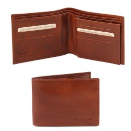 Exclusive leather 3 fold wallet for men (Color: Brown)