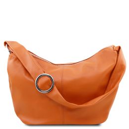 Yvette  Leather hobo bag (Color: Cognac)