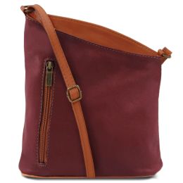 TL Bag Mini soft leather unisex cross bag (Color: Bordeaux)