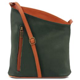 TL Bag Mini soft leather unisex cross bag (Color: Forest Green)