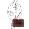 Vicenza Leather laptop briefcase with zip closure