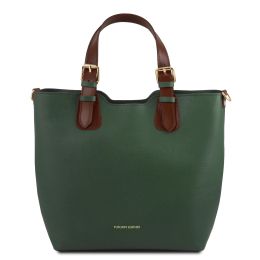 TL Bag  Saffiano leather handbag (Color: Forest Green)