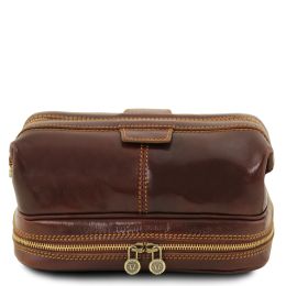 Patrick Toiletry Kit  with bottom compartment (Color: Brown)