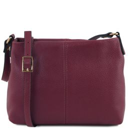 TL Bag Soft Leather Shoulder Bag (Color: Bordeaux)