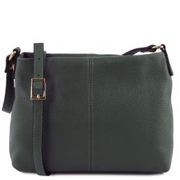 TL Bag Soft Leather Shoulder Bag (Color: Forest Green)