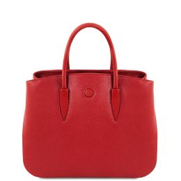 Camelia Leather Handbag (Color: Lipstick Red)