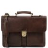 Assisi Tuscany Leather Briefcase w/3 Compartments