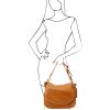 Soft Leather Shoulder Bag with tassel