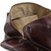Leather travel duffle bag with pocket on the backside Large Size