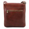 John  Leather cross-body bag for men with front zip
