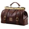 Monalisa  Doctor gladstone leather bag with front straps
