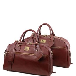 Magellan Leather travel set (Color: Brown)