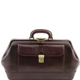 Bernini  Exclusive leather doctor bag (Color: Dark Brown)