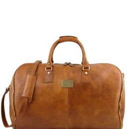 Antigua  Travel leather duffel/garment bag (Color: Natural)