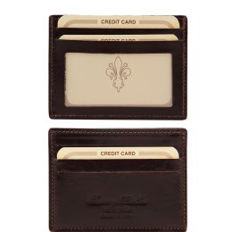 Exclusive leather credit/business card holder (Color: Dark Brown)