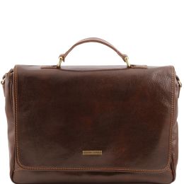 Padova  Exclusive leather laptop case (Color: Dark Brown)